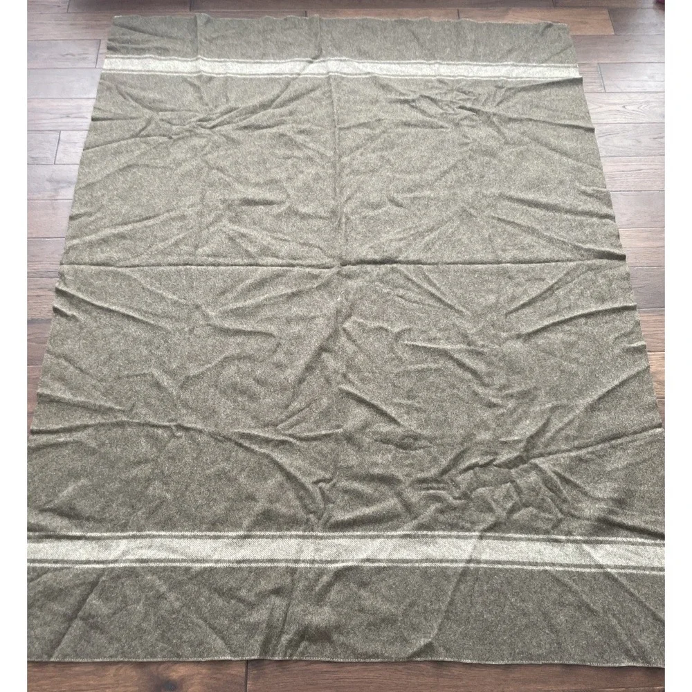 Genuine USGI Military 100% Wool Blanket Olive Drab Green 59x74 Surplus USA